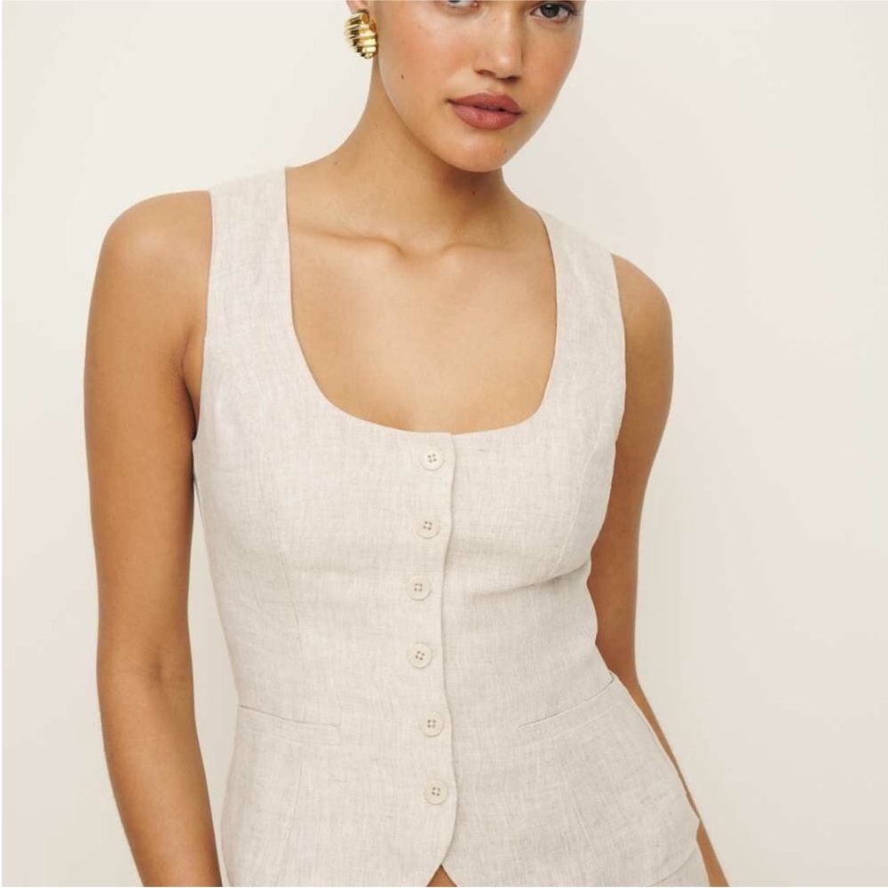 NWT Reformation Delanie Linen Vest Top